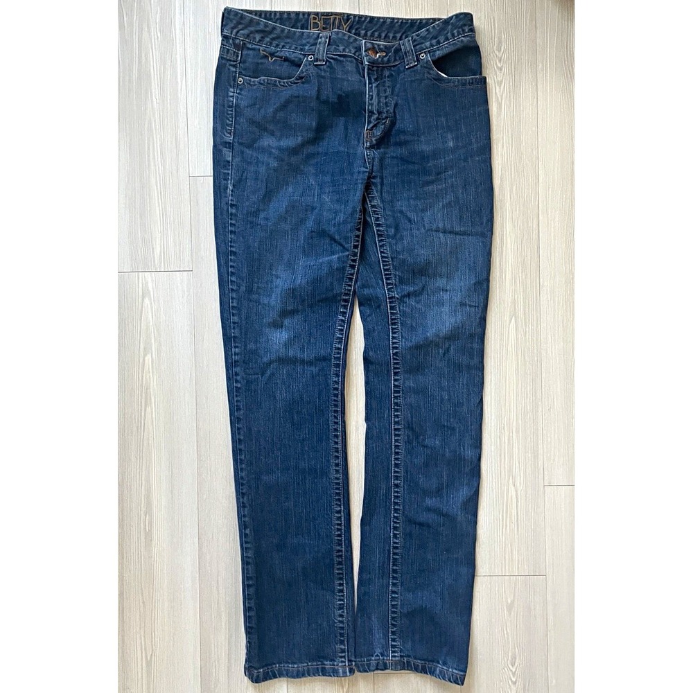 Kime's Ranch Women's Blue Denim Straight Betty Jeans Mid Rise Sz 14/36 Cowgirl